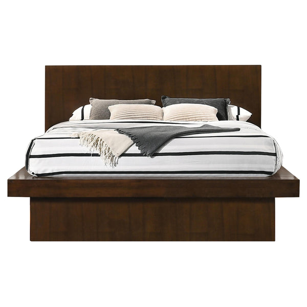 Jessica California King Platform Bed with Rail Seating Cappuccino image