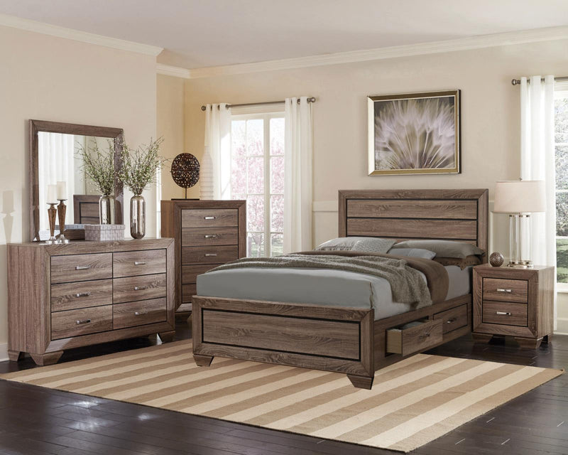 Kauffman Storage Bedroom Set with High Straight Headboard - Plush Home Furniture (CA) 