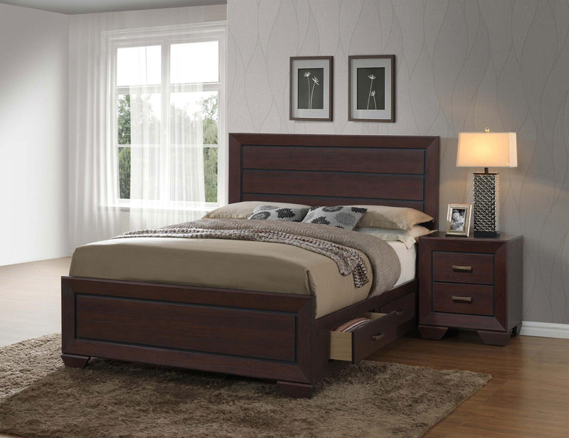 Kauffman Storage Bedroom Set with High Straight Headboard - Plush Home Furniture (CA) 
