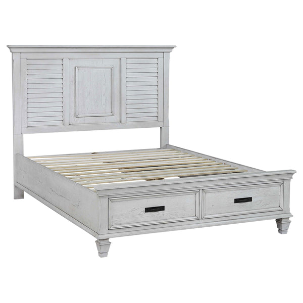 Franco Queen Storage Bed Antique White image