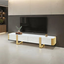 Larvik TV Stand White (Gold/Silver Frame)