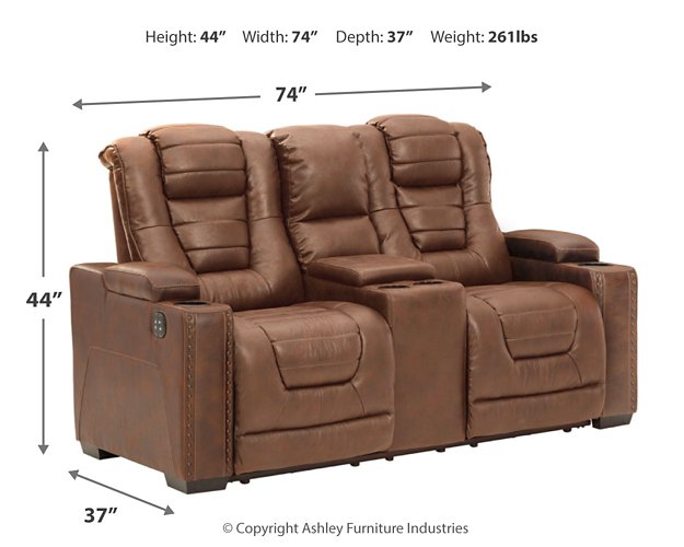 Owner's Box Power Reclining Loveseat with Console - Plush Home Furniture (CA) 