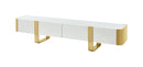 Larvik TV Stand White (Gold/Silver Frame)