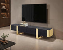Leknes TV Stand Black (Gold/Silver Frame)