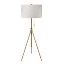 Zaya Brushed Steel/Stained Gold Floor Lamp