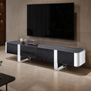 Leknes TV Stand Black (Gold/Silver Frame)