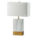 Faith 20"H White Marble Gold Table Lamp