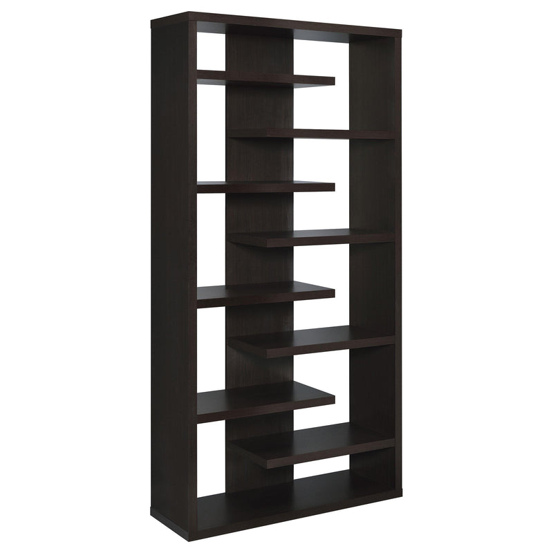 Altmark Bookcase with Staggered Floating Shelves Cappuccino image