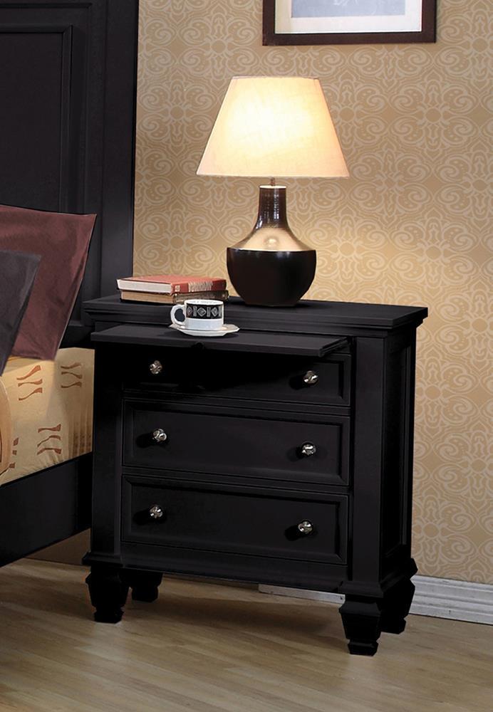 Sandy Beach 3-drawer Nightstand Black - Plush Home Furniture (CA) 