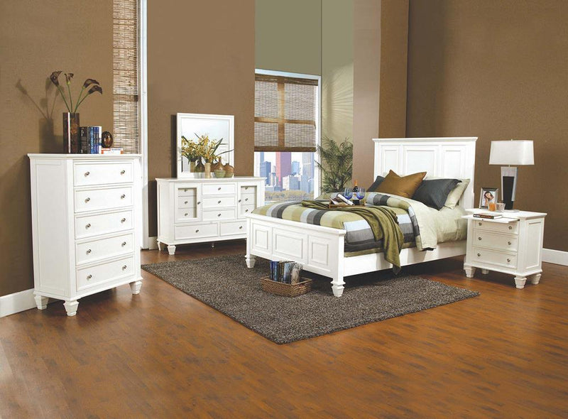 Sandy Beach 5-drawer Rectangular Chest Cream White - Plush Home Furniture (CA) 