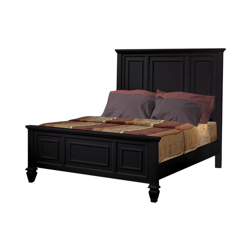 Sandy Beach Eastern King Panel Bed with High Headboard Black - Plush Home Furniture (CA) 