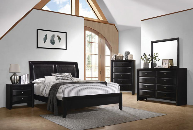 Briana Queen Upholstered Panel Bed Black - Plush Home Furniture (CA) 