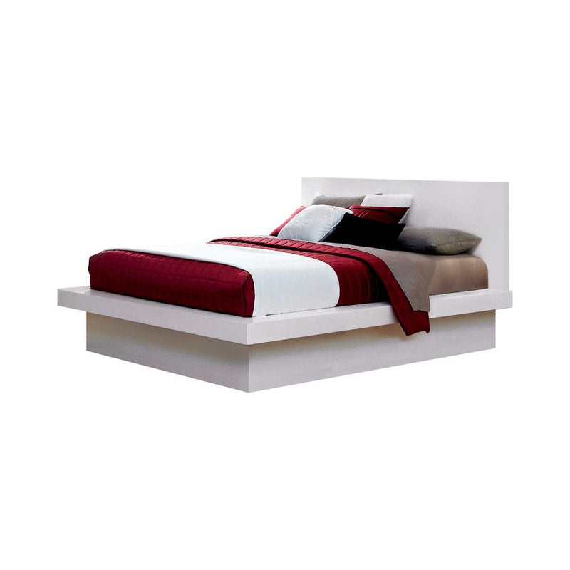 Jessica Eastern King Platform Bed with Rail Seating White - Plush Home Furniture (CA) 