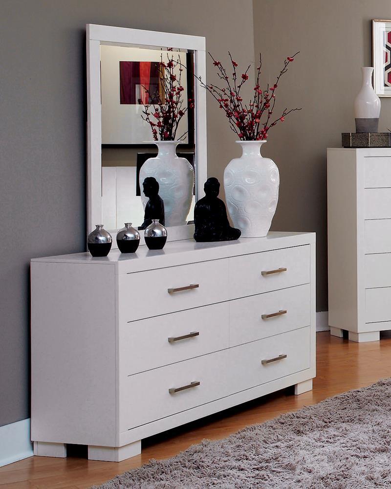 Jessica Rectangular Dresser Mirror White - Plush Home Furniture (CA) 