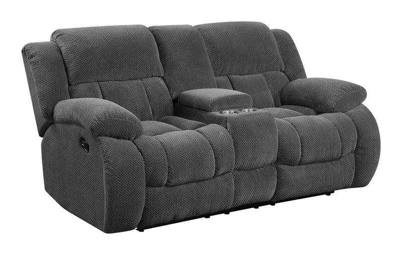 Weissman Motion Loveseat with Console Charcoal - Plush Home Furniture (CA) 