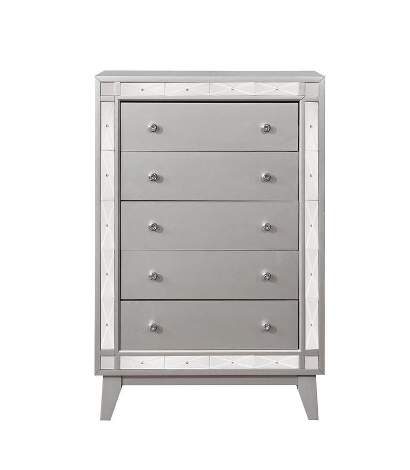 Leighton 5-drawer Chest Metallic Mercury - Plush Home Furniture (CA) 
