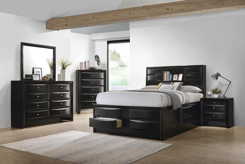Briana Queen Platform Storage Bed Black - Plush Home Furniture (CA) 