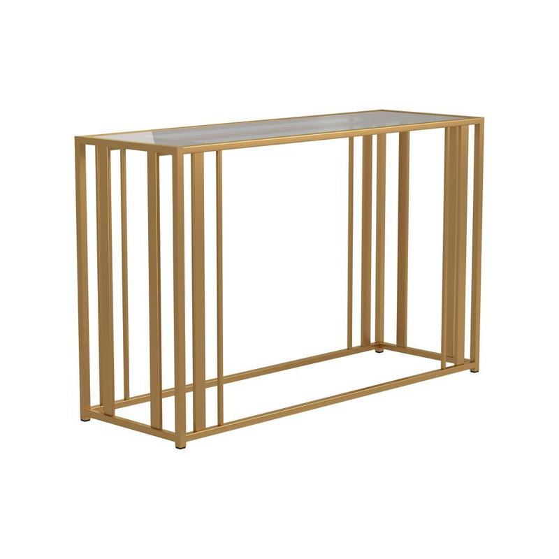 Adri Metal Frame Sofa Table Matte Brass - Plush Home Furniture (CA) 