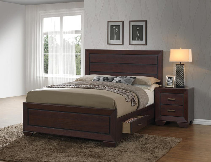 Kauffman Queen Storage Bed Dark Cocoa - Plush Home Furniture (CA) 
