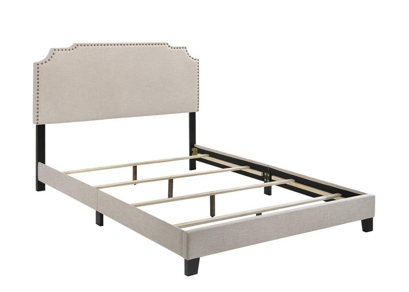 Tamarac Upholstered Nailhead Full Bed Beige - Plush Home Furniture (CA) 