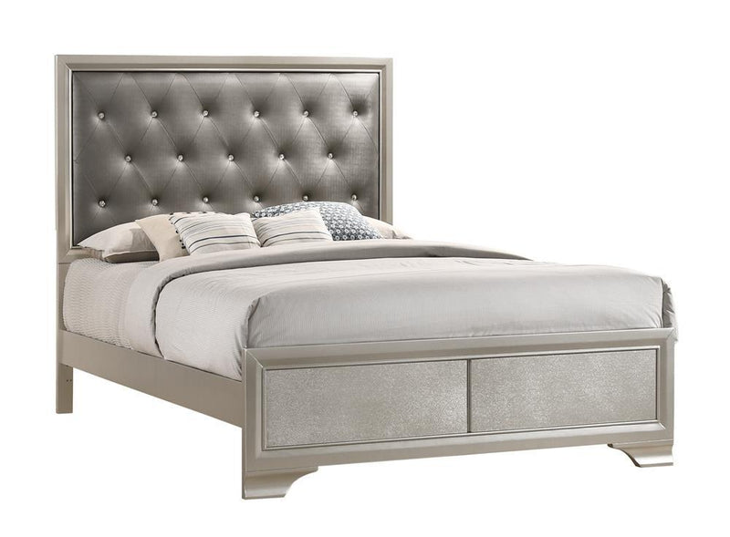 Salford Eastern King Panel Bed Metallic Sterling and Charcoal Grey - Plush Home Furniture (CA) 