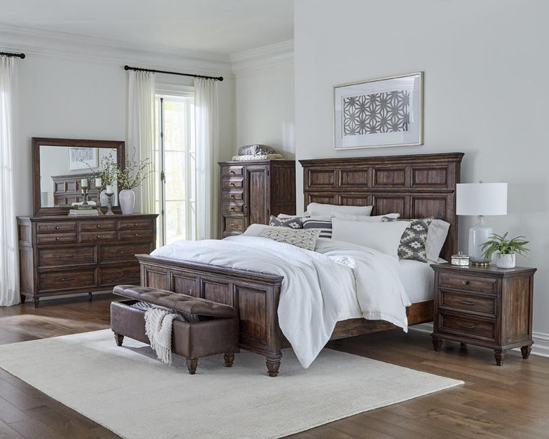 Avenue Eastern King Panel Bed Weathered Burnished Brown - Plush Home Furniture (CA) 
