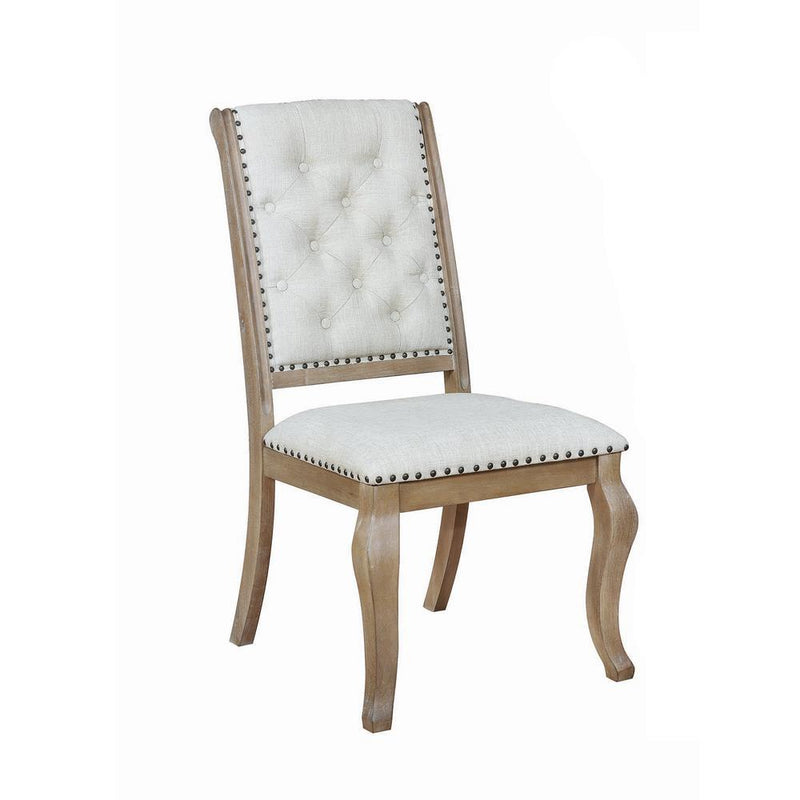 Brockway Tufted Side Chairs Cream and Barley Brown (Set of 2) - Plush Home Furniture (CA) 