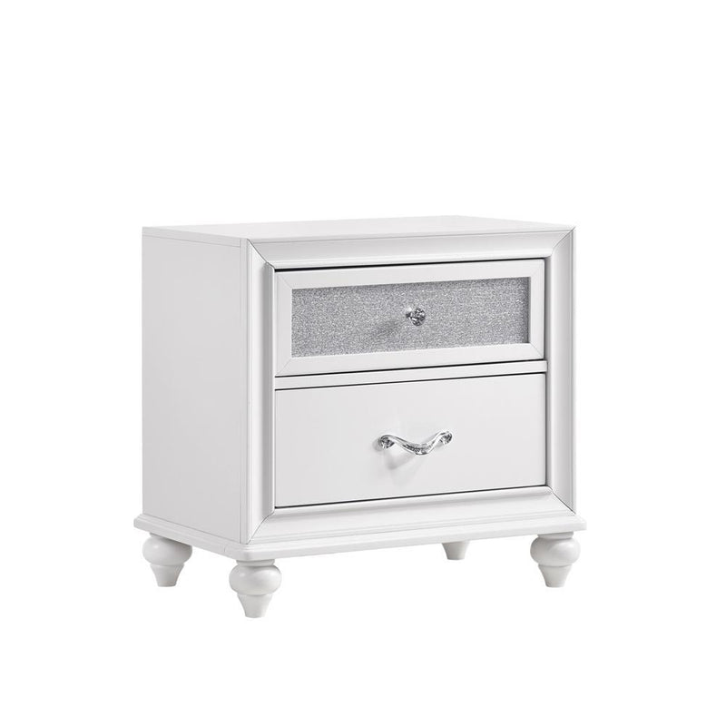 Barzini 2-drawer Nightstand White - Plush Home Furniture (CA) 