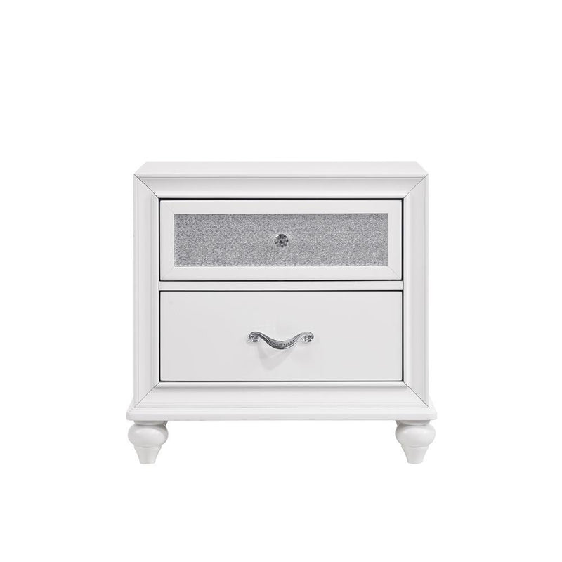 Barzini 2-drawer Nightstand White - Plush Home Furniture (CA) 