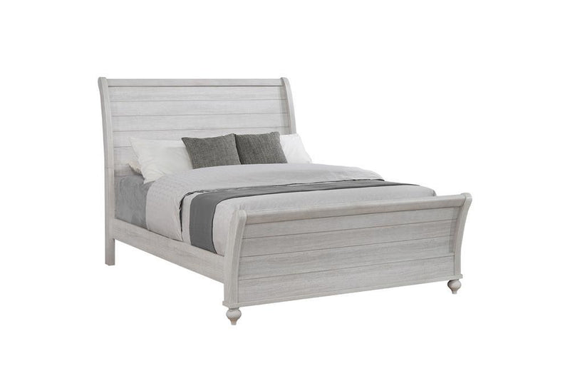 Stillwood Queen Sleigh Panel Bed Vintage Linen - Plush Home Furniture (CA) 