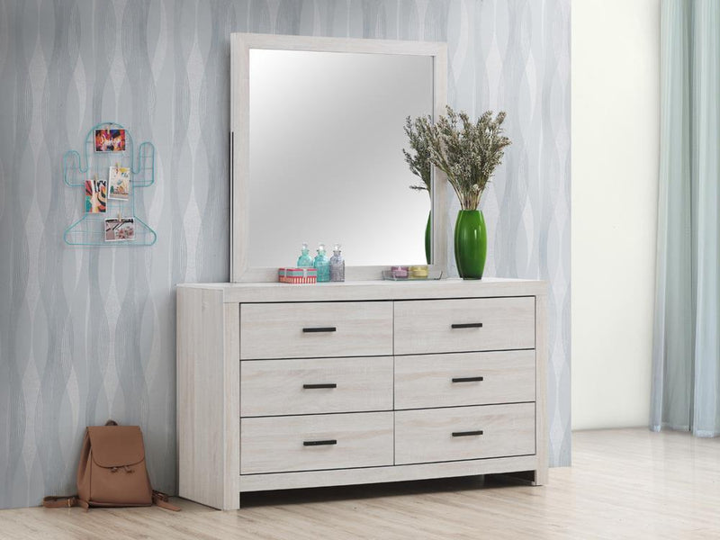 Brantford Rectangle Dresser Mirror Coastal White - Plush Home Furniture (CA) 