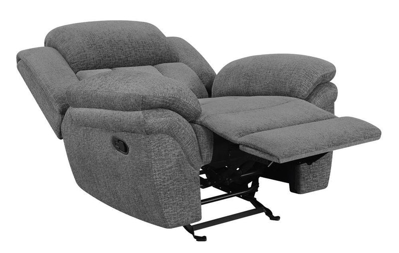 Bahrain Upholstered Glider Recliner Charcoal - Plush Home Furniture (CA) 