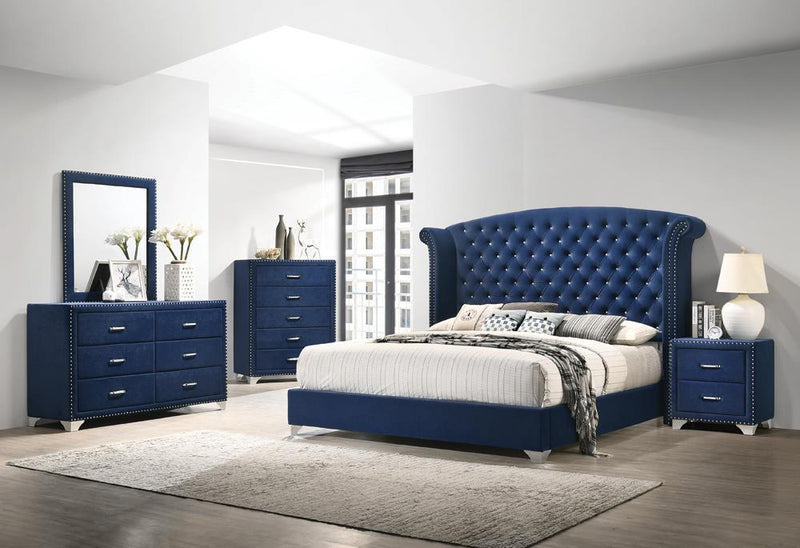 Melody 6-drawer Upholstered Dresser Pacific Blue - Plush Home Furniture (CA) 