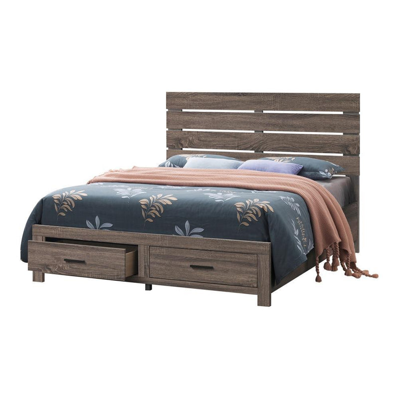 Brantford Eastern King Panel Bed Barrel Oak - Plush Home Furniture (CA) 
