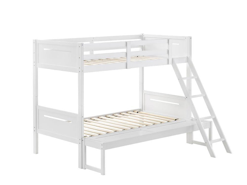 Littleton Twin Over Full Bunk Bed White - Plush Home Furniture (CA) 