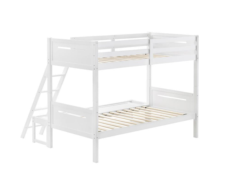 Littleton Twin Over Full Bunk Bed White - Plush Home Furniture (CA) 
