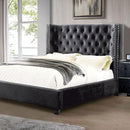 Cayla Cal.King, E.King, & Queen Bed Silver & Grey