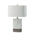 Faith 20"H White Marble Gold Table Lamp