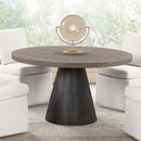 Broager 5 Pc Dining Table Set (White Caster Chairs) Rustic Oak