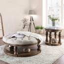 Mika Antique Gray Coffee Table w/ Cushion Top