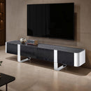 Leknes TV Stand Black (Gold/Silver Frame)
